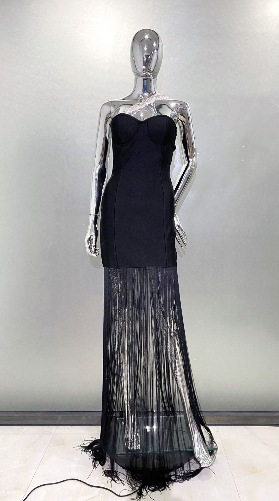 Personalized Tassel Dress Swing Sloping Shoulder Dresses