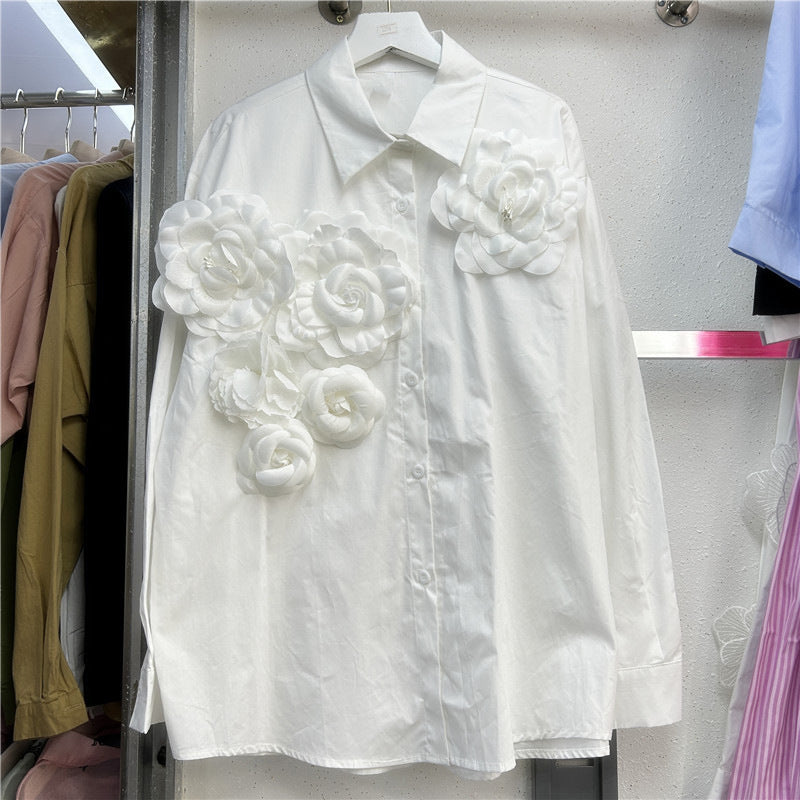 Women's Ruffled Collar Long Sleeve Solid Color Blouses