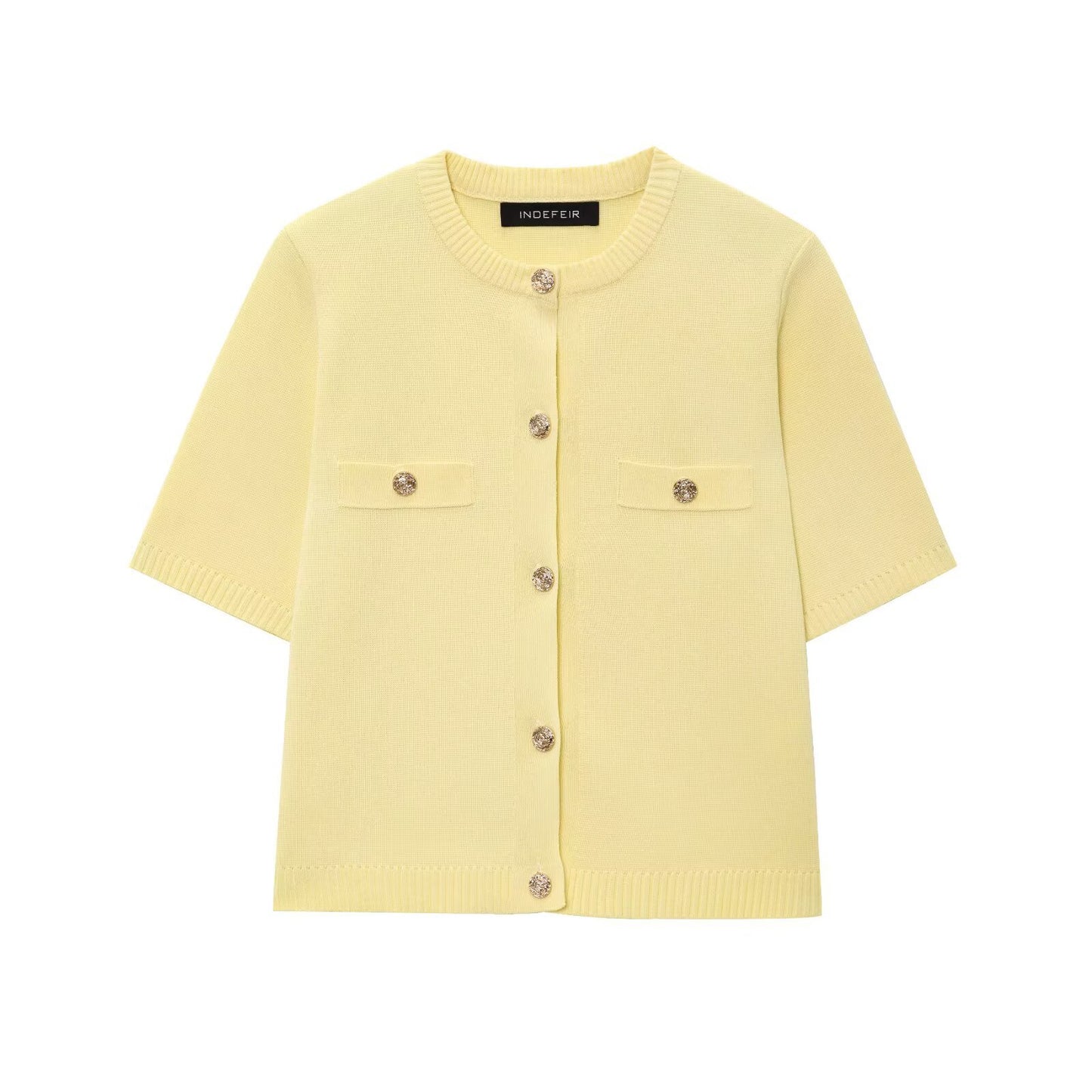 Women's Homemade Western Style Fashion Short-sleeved Knitted Knitwear