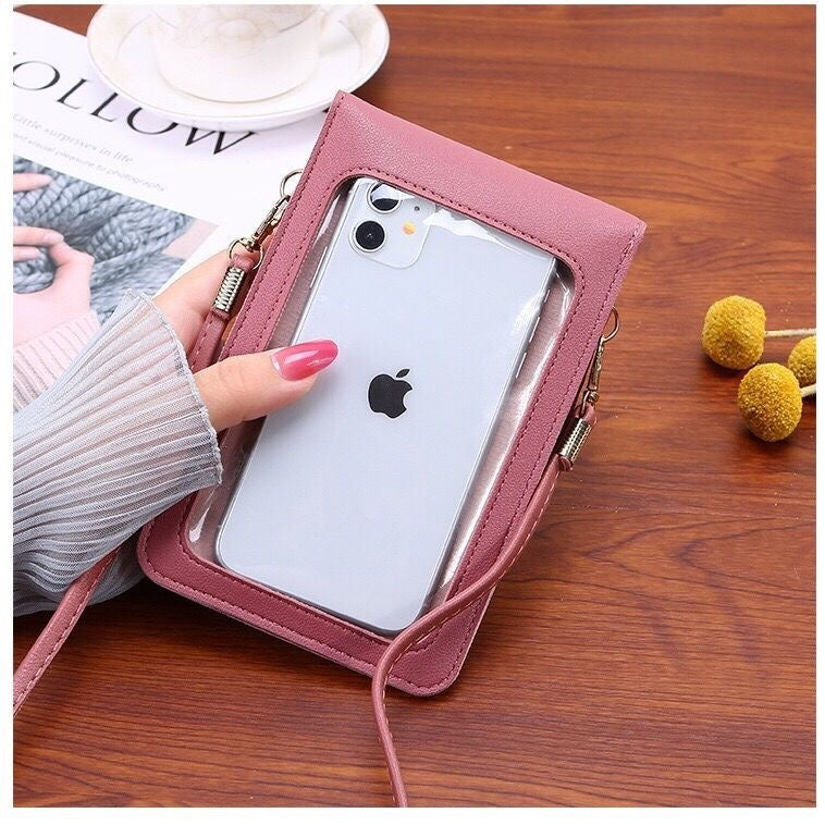 Women's Korean Fashion Color Contrast Vertical Mobile Phone Bags