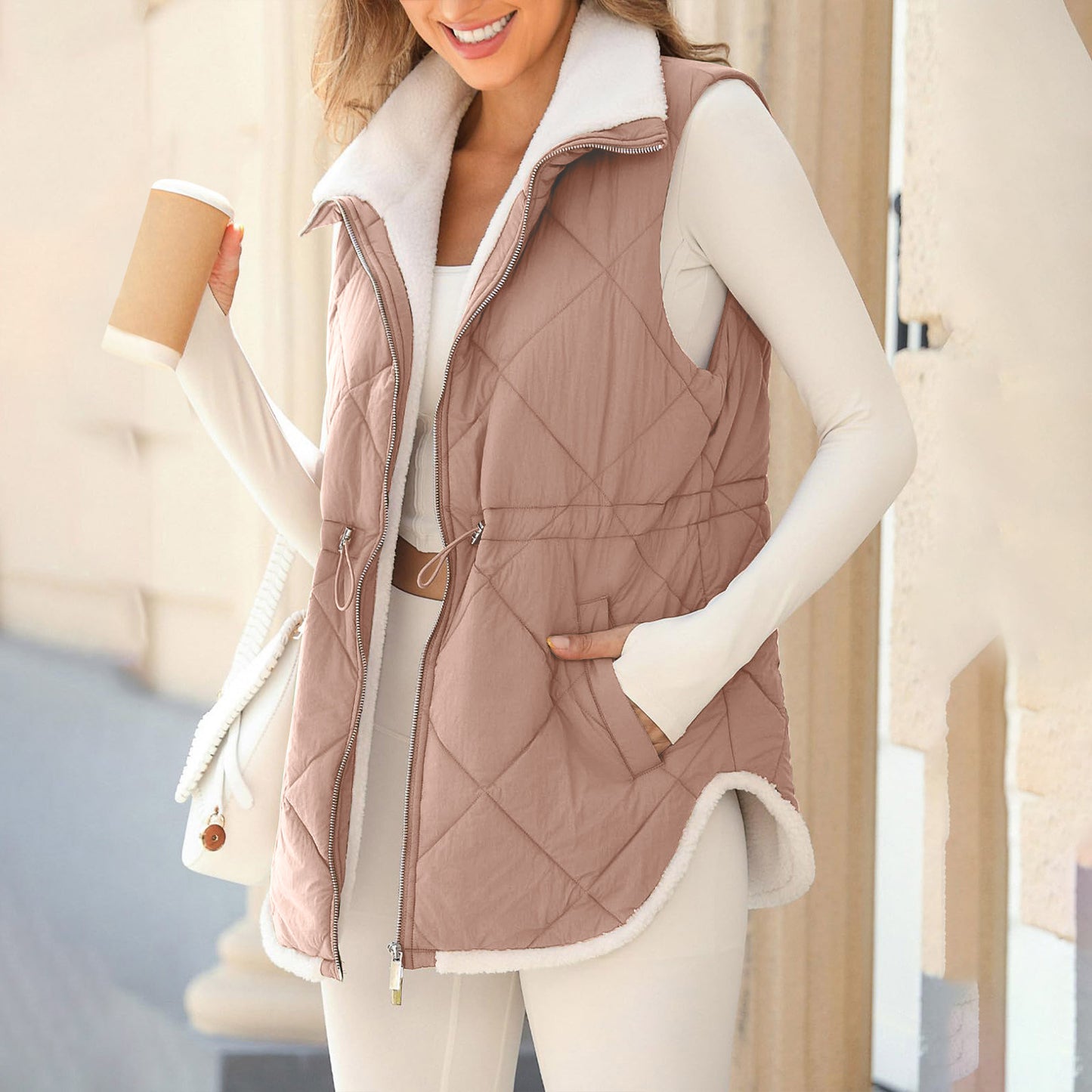 Women's Durable Mid-length Street Hipster Casual Vests