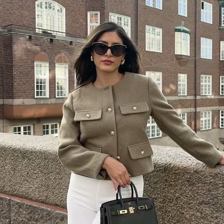 Women's Classic Style Fashion Button Decoration Coats