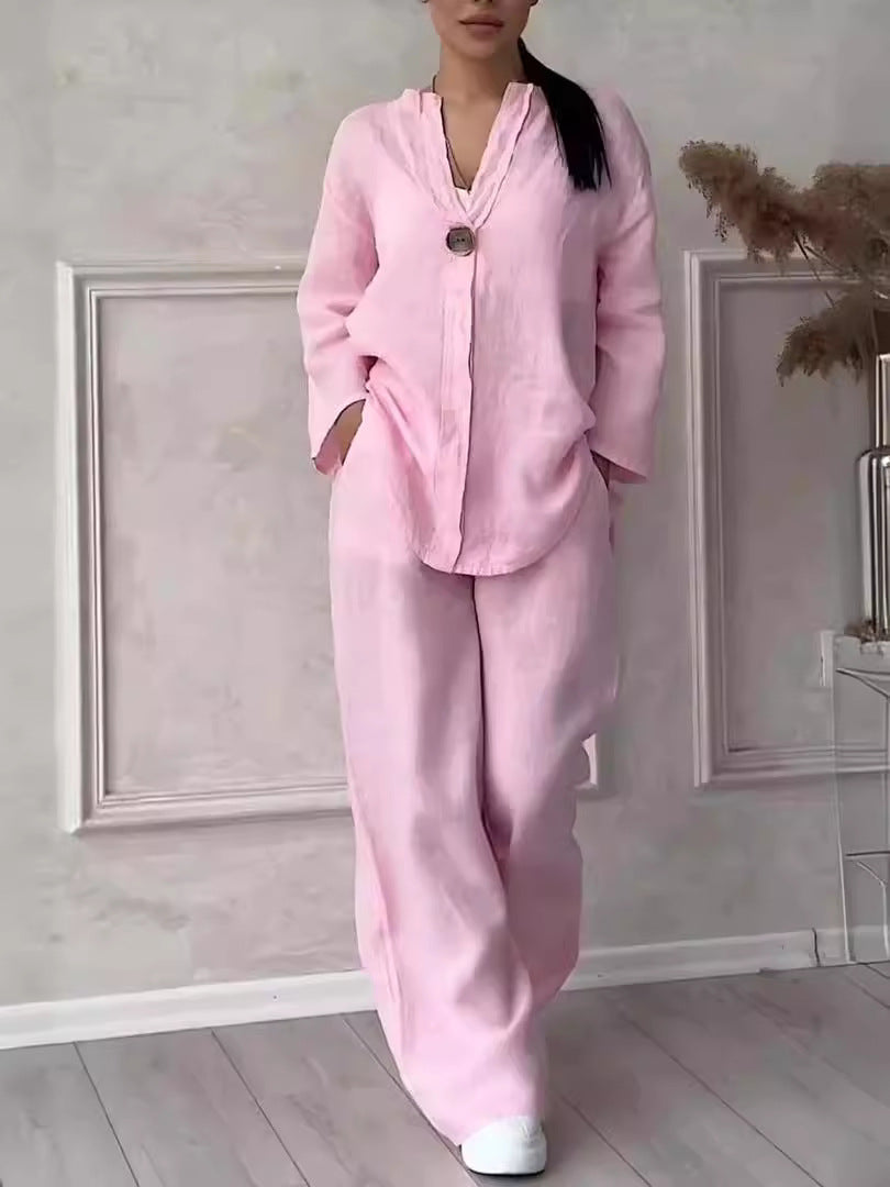 Women's Wear Comfortable Loose Wide Leg Cotton Tops