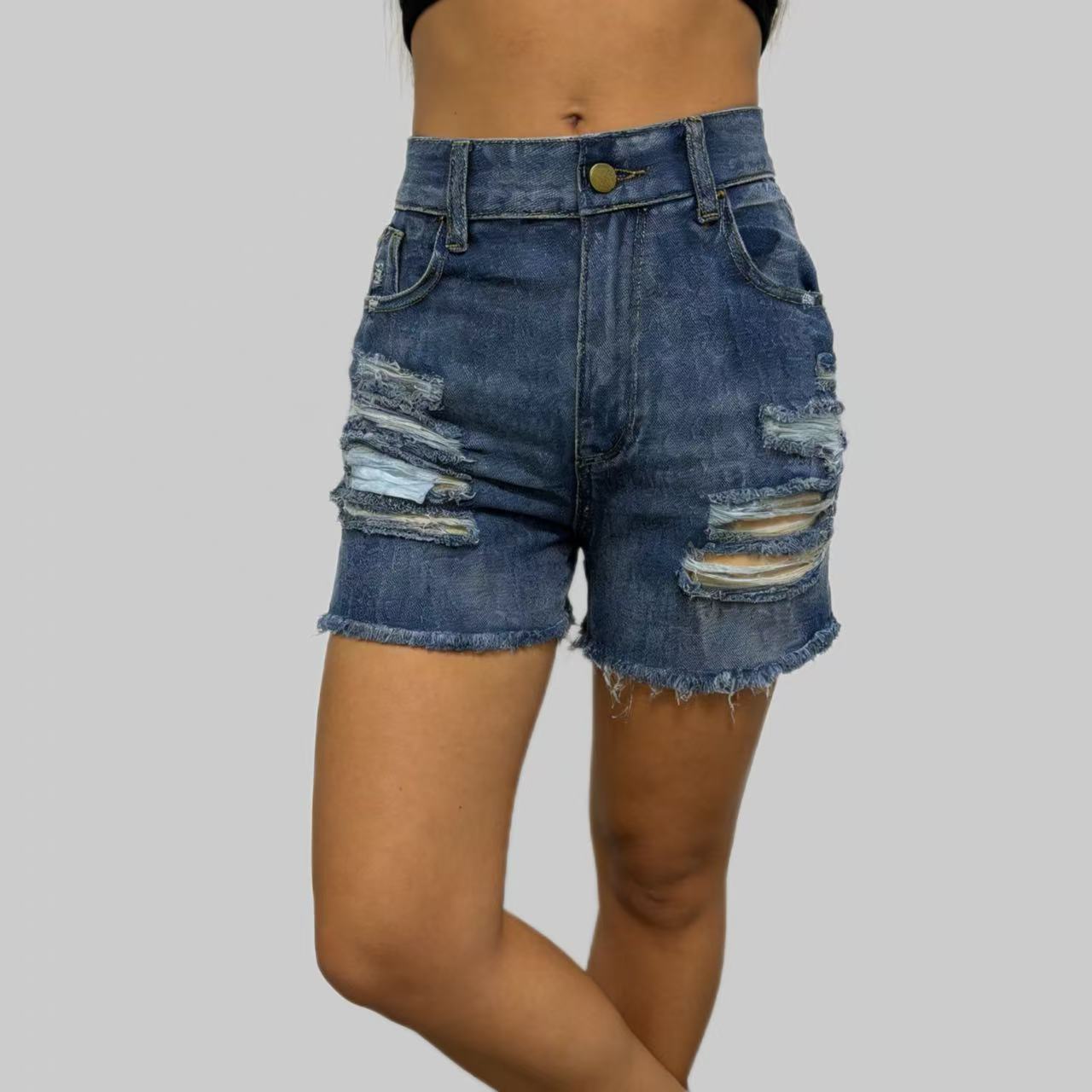 Classic Women's Ripped Frayed Thin Denim Women's Jeans