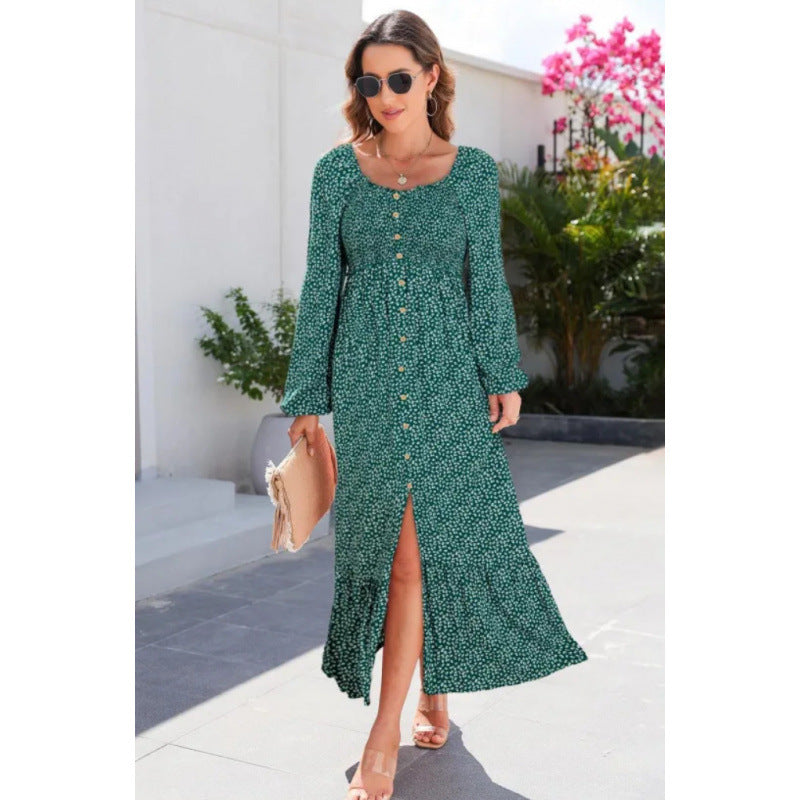 Autumn Fashion Printed Long Sleeve Elastic Blouses