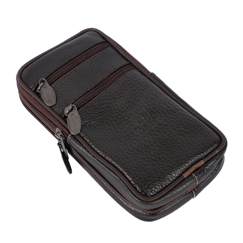 Men's Classy Waterproof Cell Cowhide Change Phone Bags