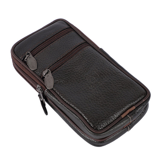 Men's Classy Waterproof Cell Cowhide Change Phone Bags