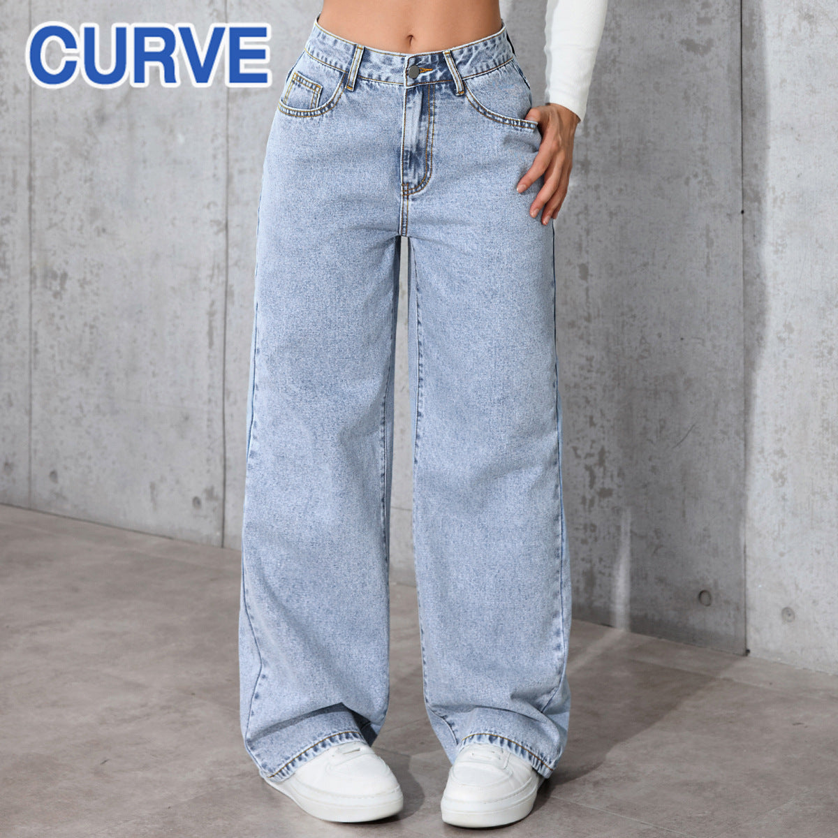 Women's Spicy Style High Waist Straight Summer Loose Trendy Jeans