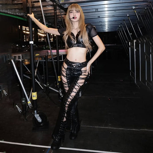 Women's Fashion Autumn Stage Hot Personality Hollow Pants
