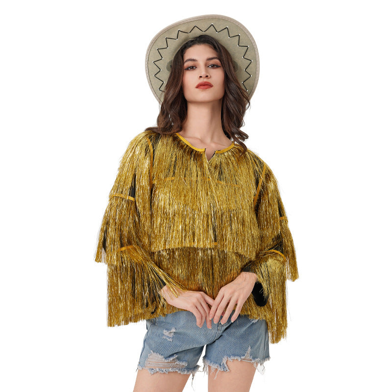 Women's Graceful Sier Tassel Long-sleeved Halloween Coats
