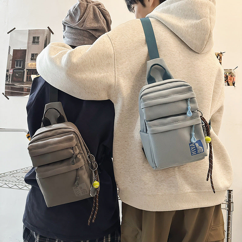 Men's Unique Versatile Earphone Nylon Korean Men's Shoulder Bags