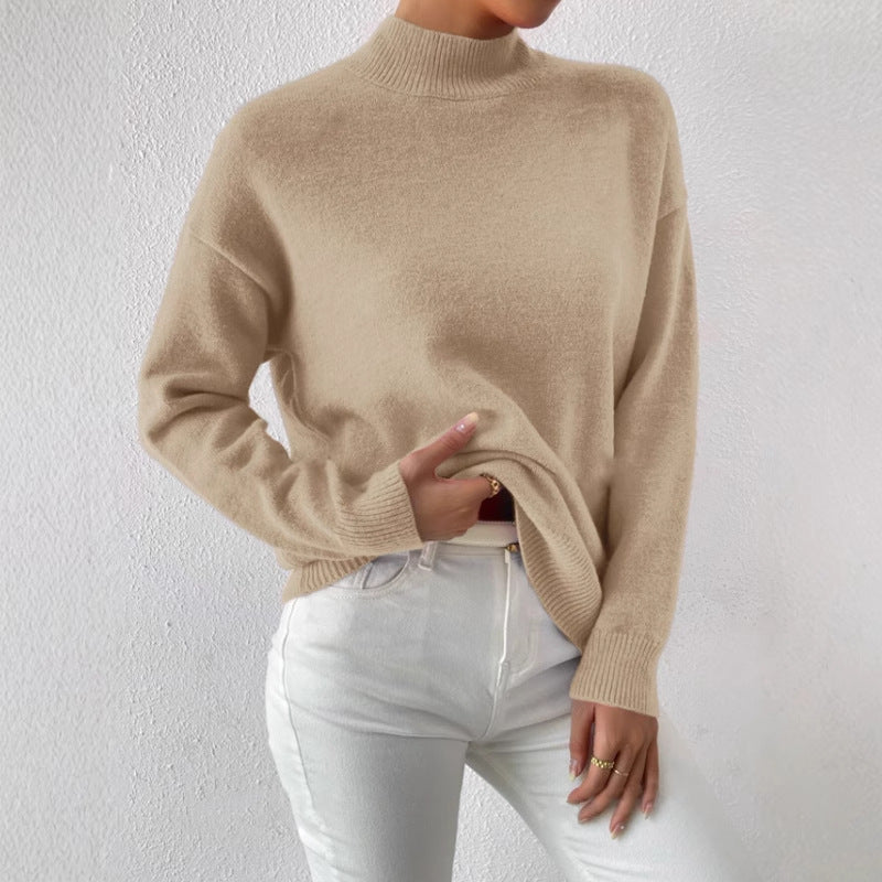 Women's Long Sleeve Fashion Solid Color Loose Sweaters