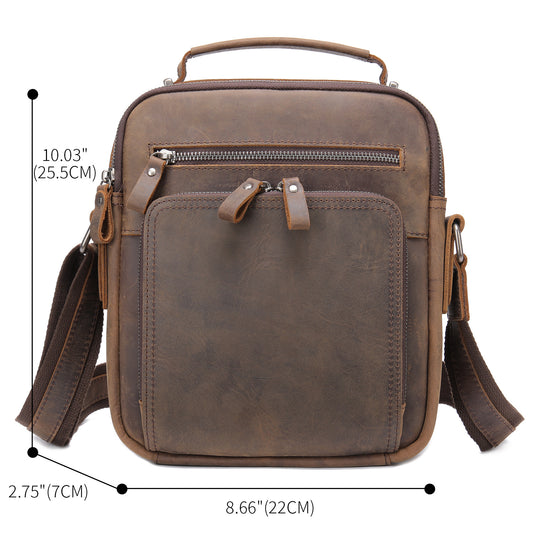 Leather Retro Crazy Horse Multifunctional Cowhide Men's Shoulder Bags
