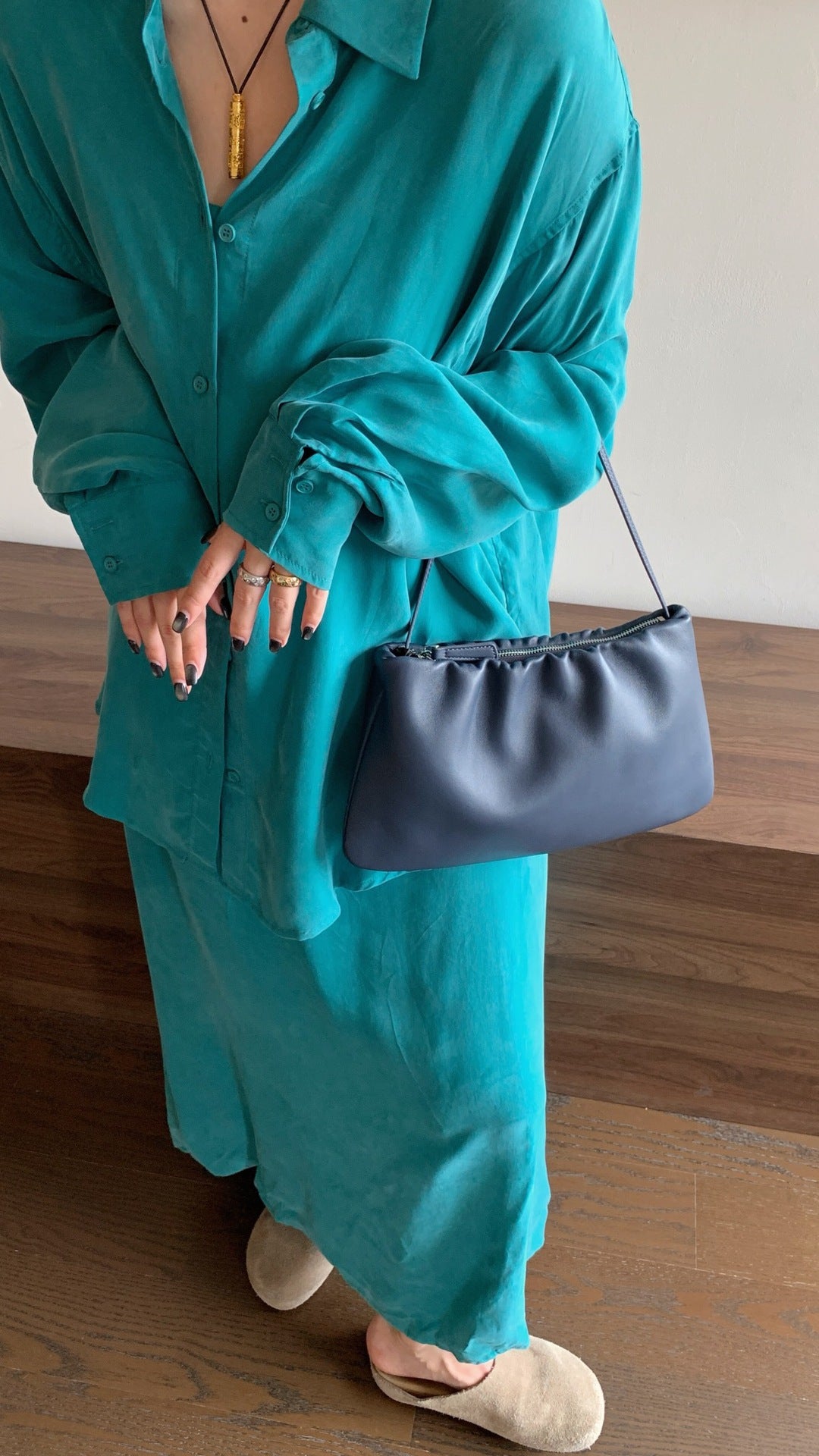 Inside Outside Sheepskin Cloud Autumn Pleated Bags