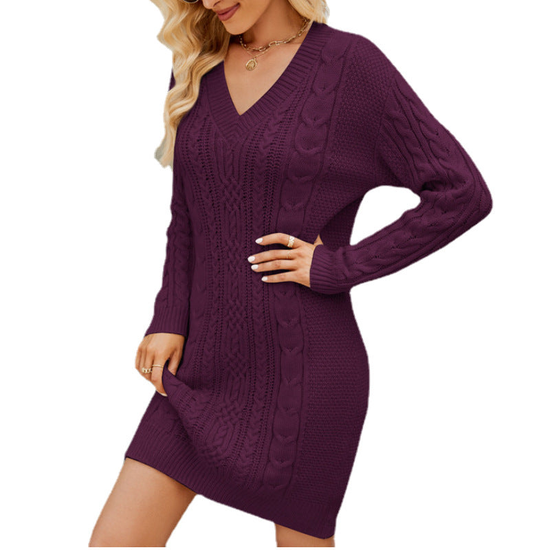 Women's Dress Twisted Knitted Temperament Long Sweaters