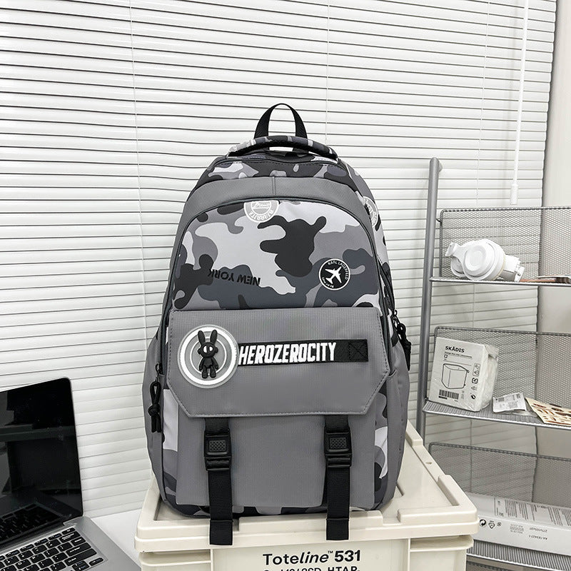 Large Capacity Camouflage Junior High Leisure Middle School Students' Schoolbags