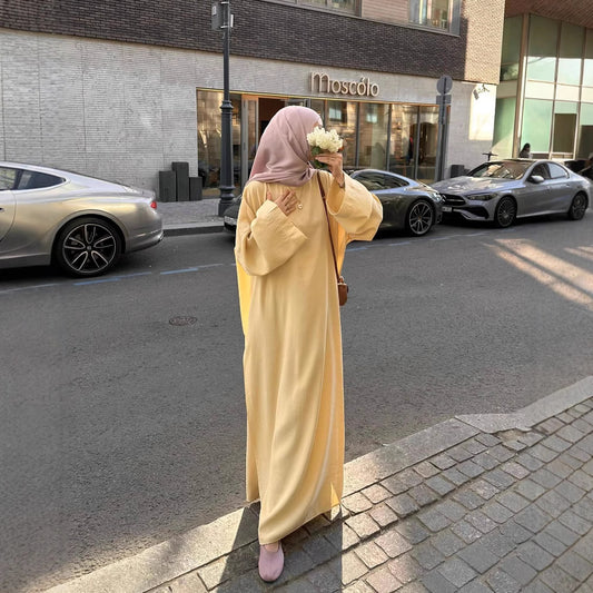 Women's Arabic Muslim Solid Color Robe Loose Suits