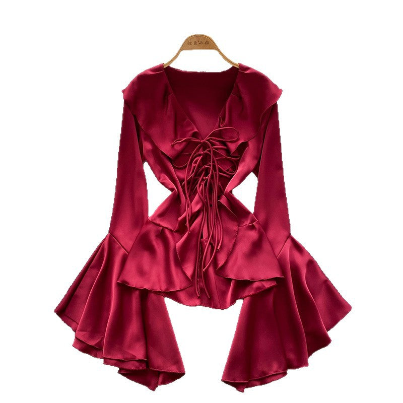 Women's Shirt Autumn Lapel Design High-grade Temperament Adult Blouses