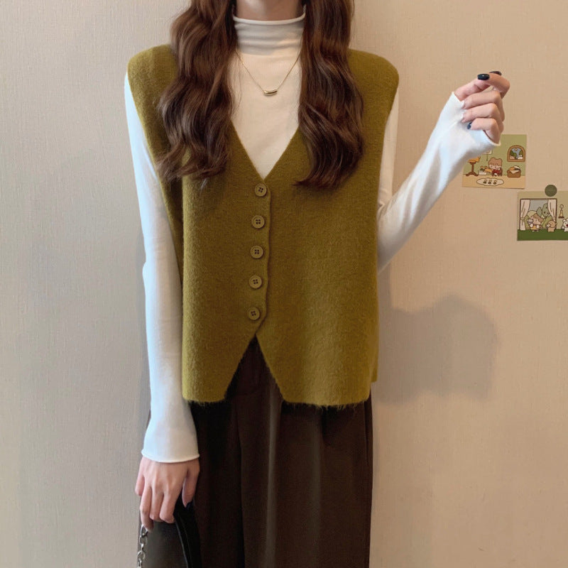 Women's Early Knitted Bandage Dress Small Waistcoat Women's Vest