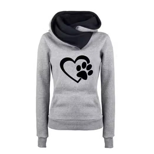 Women's Hoodie Pullover Cat's Paw Love Outdoor Sweaters