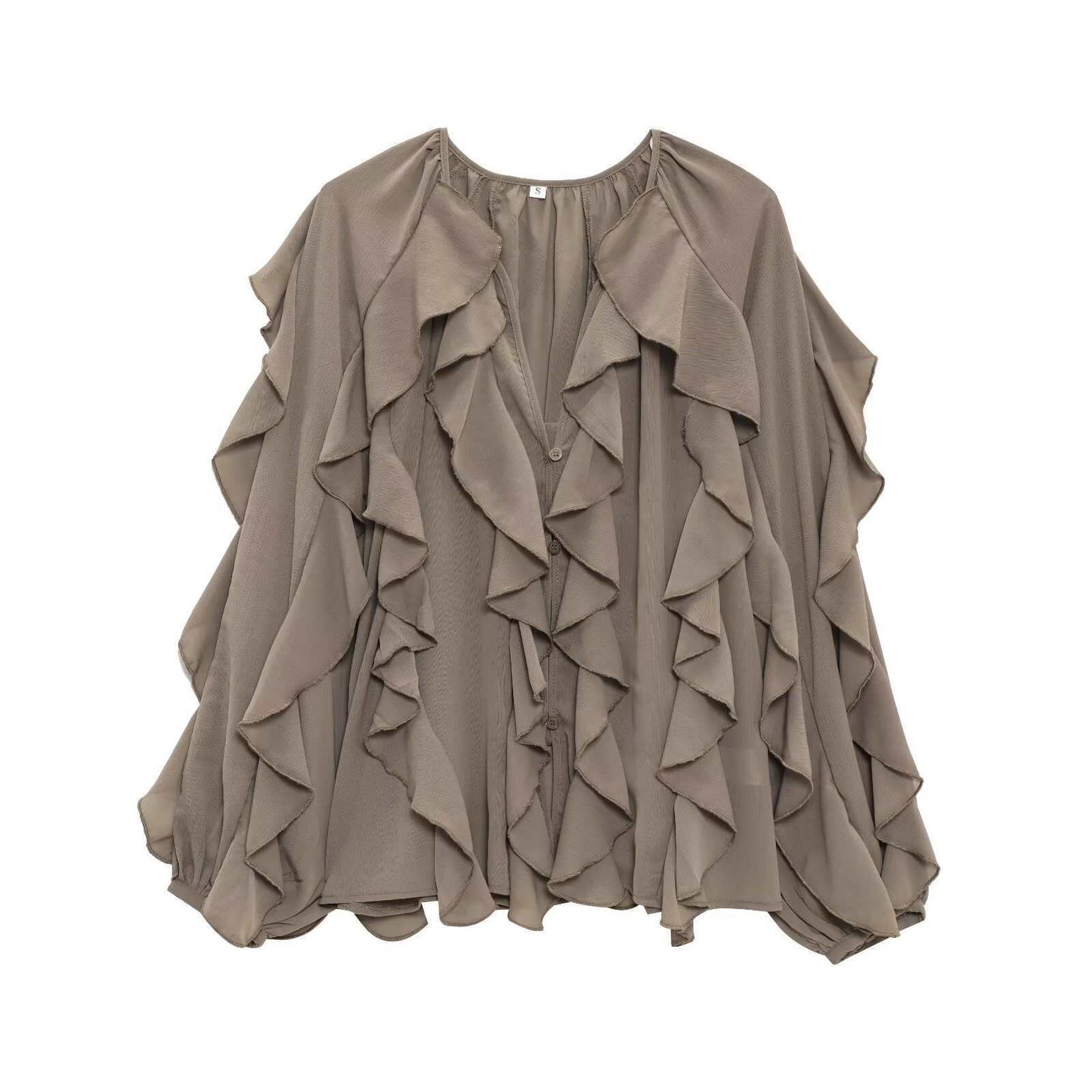 Women's Street Fashion Wear Decorative Long-sleeved Shirt Blouses