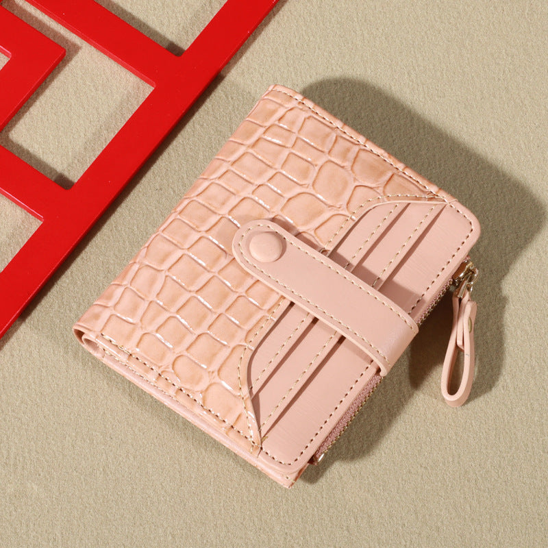 Women's Korean Style Stone Pattern Crocodile Multiple Ladies Wallets