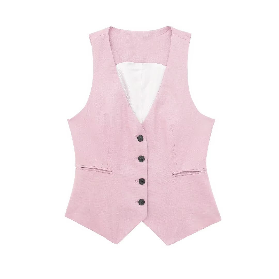 Women's Autumn Casual Fashion Sleeveless Single-breasted For Women's Vest