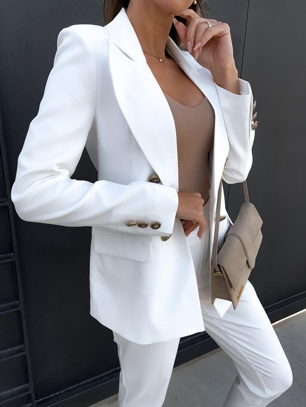 Beautiful Women's Autumn Slim Double-breasted Fashion Small Suit