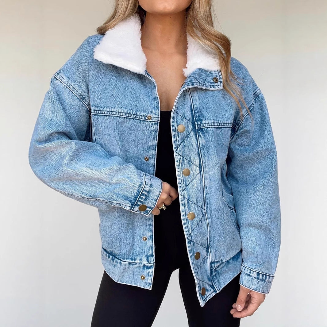 Women's New Oversized Denim Autumn Warm Jackets