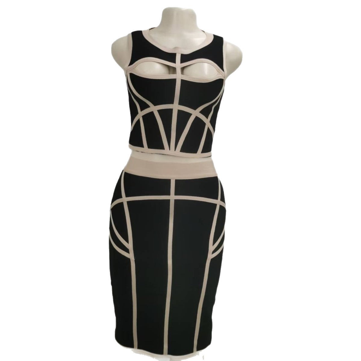 Fashion Sexy Sleeveless Thin Shoulder Bandage Suits