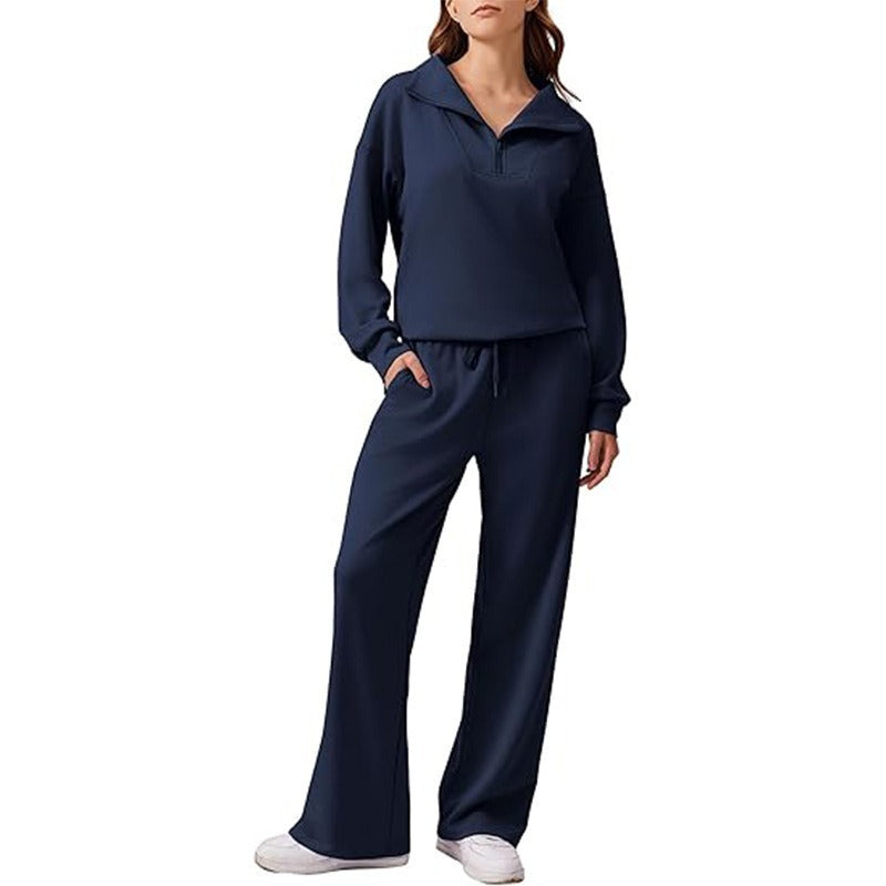 Women's Fashion Casual Set French Lapel Two-piece Suits