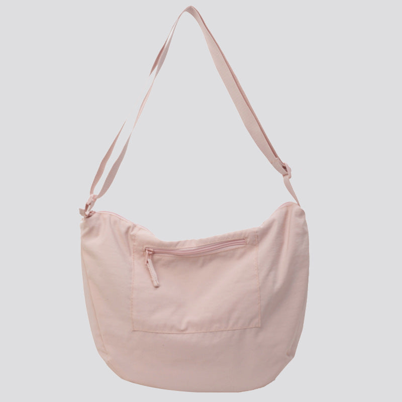 Women's Waterproof Nylon Cloth Solid Color Big Crossbody Bags
