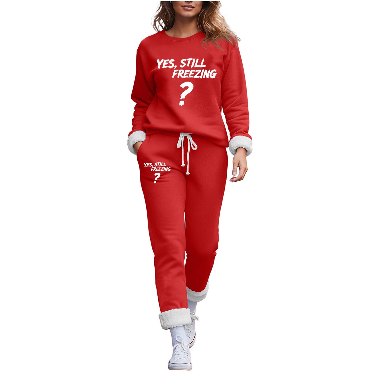 Trendy Fleece-lined Thermal Base Printing Series Women's Sweater, Sweater