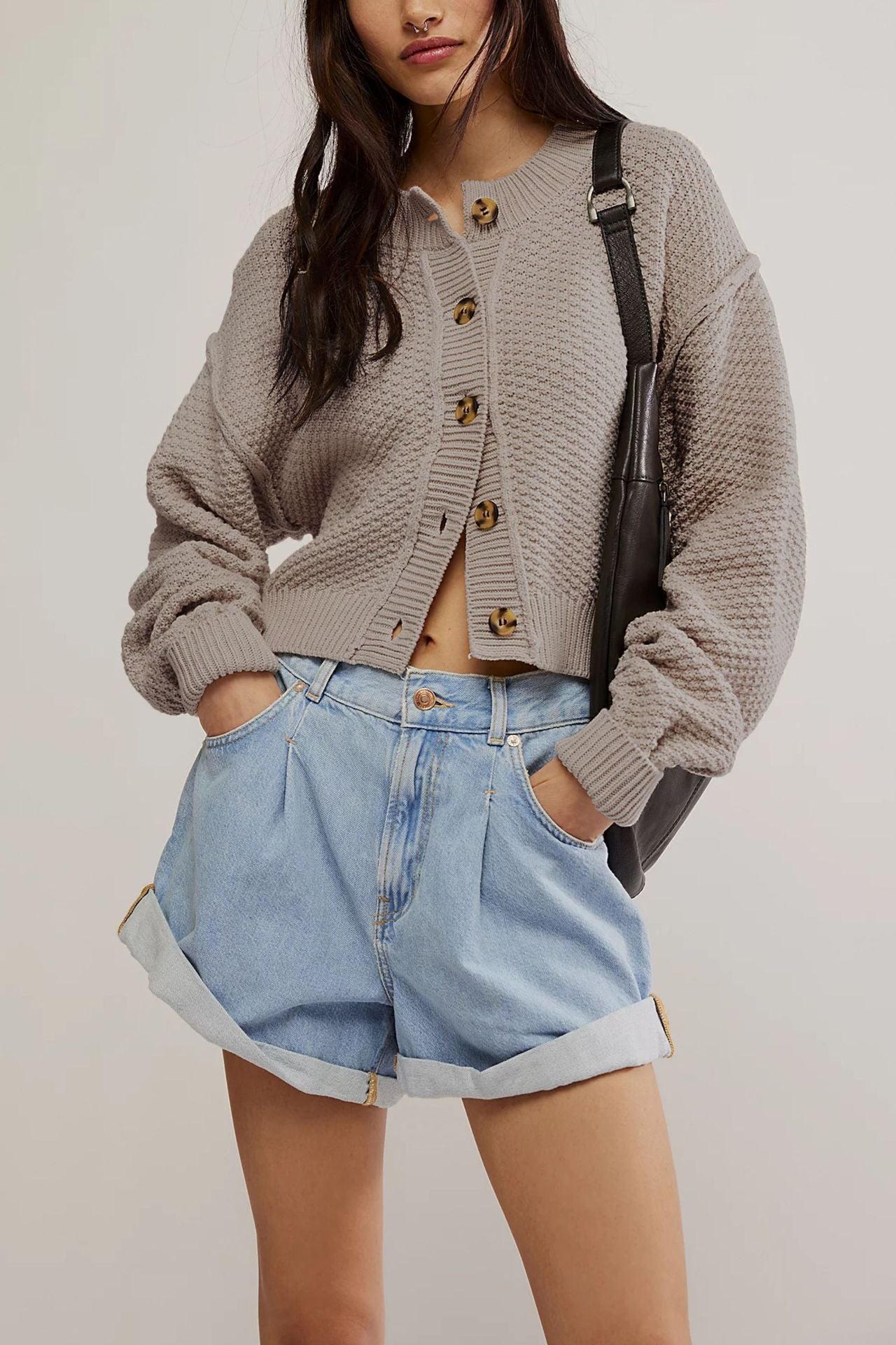Women's Fashion Loose Single Row Button Sweaters