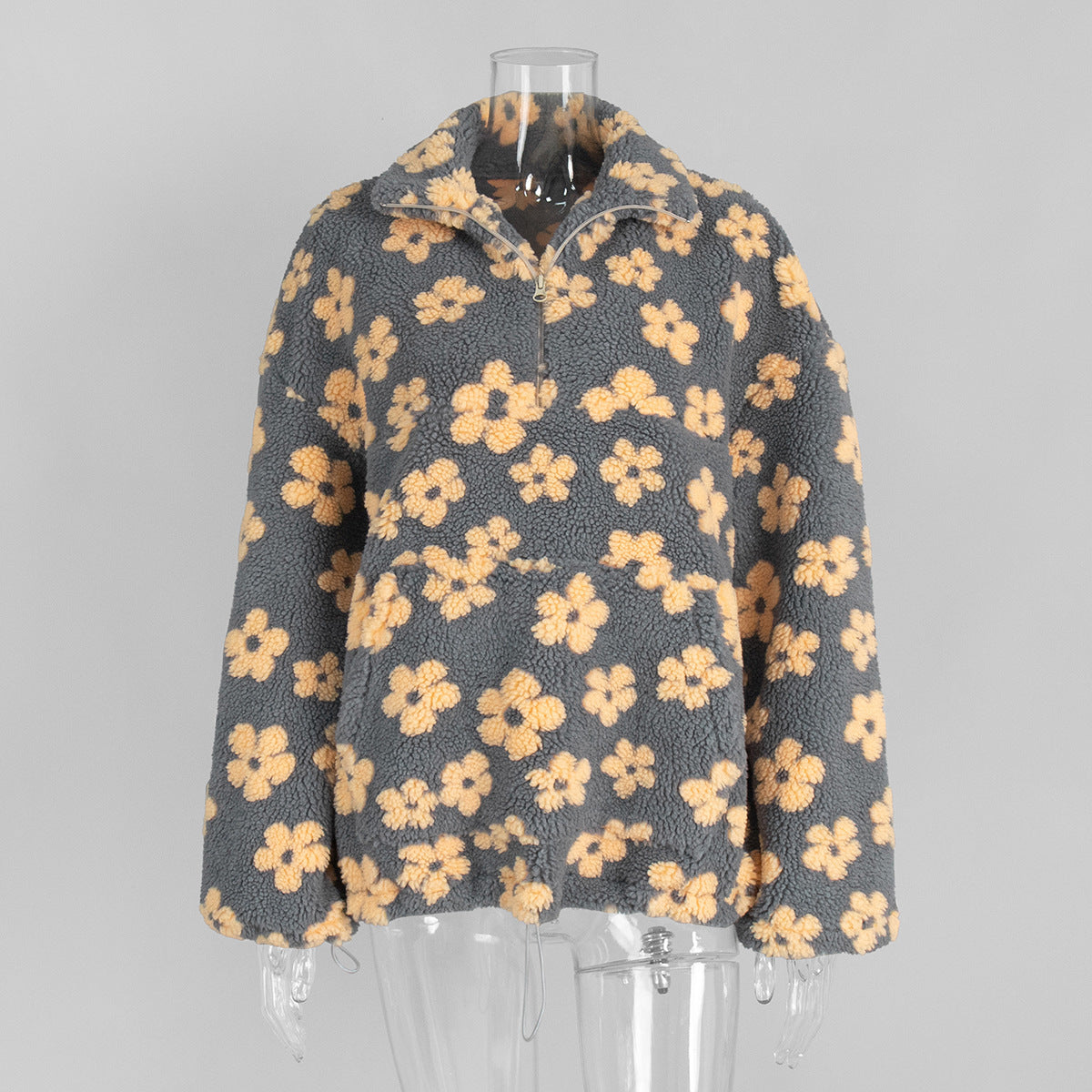 Women's Polar Fleece Flower Fashion Warm Fur Sweaters