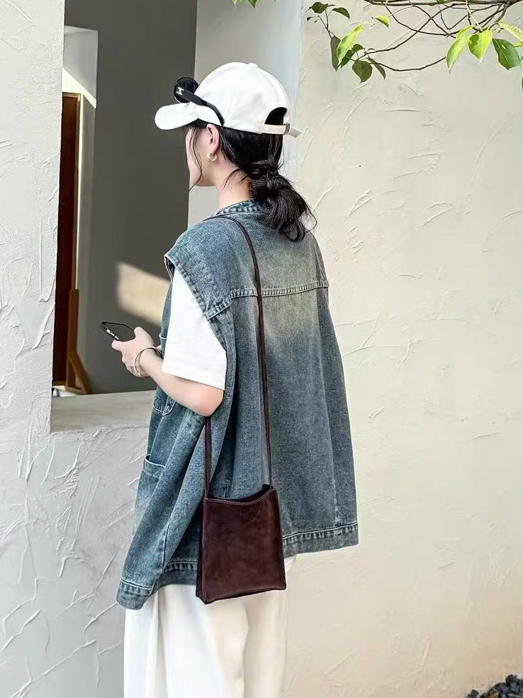 New Suede Genuine Leather Mobile Commute Crossbody Bags