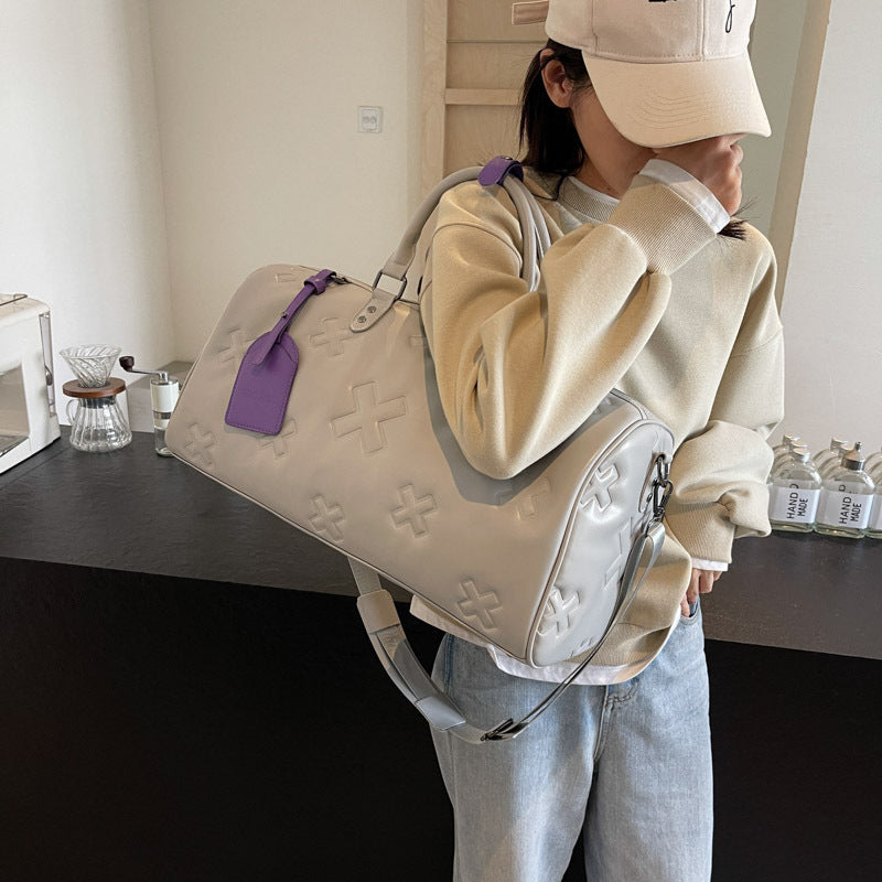 Women's Embossing Portable Large Capacity Boarding Dry Travel Bags