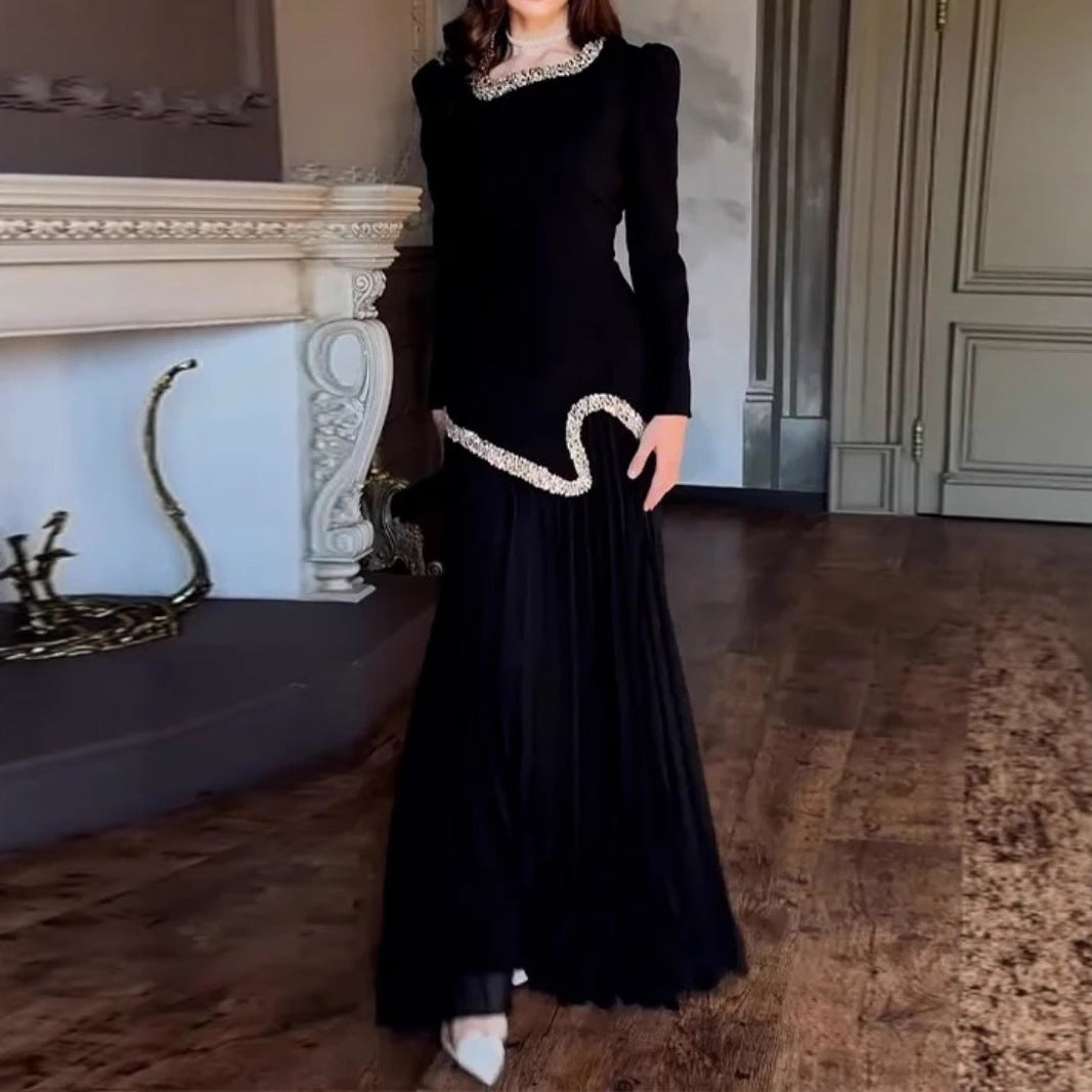 Women's Cool Sexy Rhinestone Pleated Dress Dresses