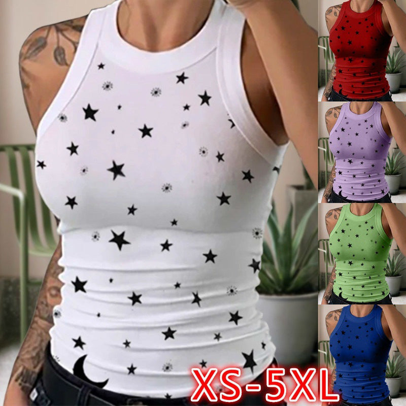 Women's Wear Round Neck Sexy Summer Camouflage Vests