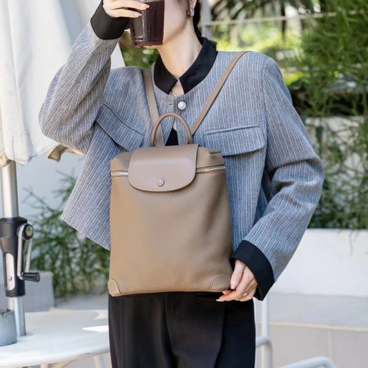 Capacity First Layer Cowhide Leisure Commuter Backpacks