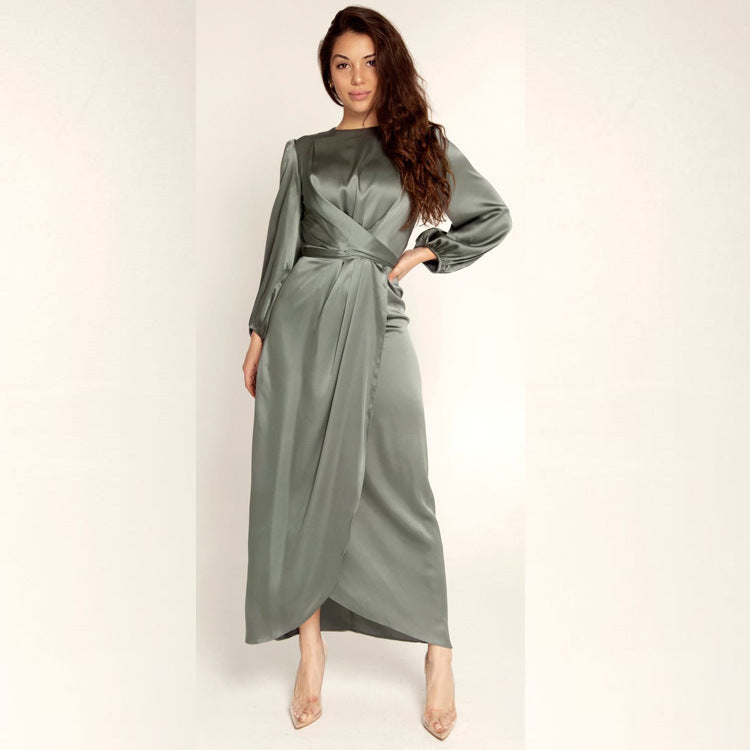Style Fashion Popular Sexy Soft Waist Satin Dress