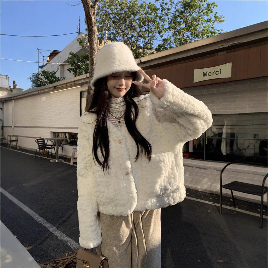 Style Soft Glutinous Western Plush Female Korean Coats