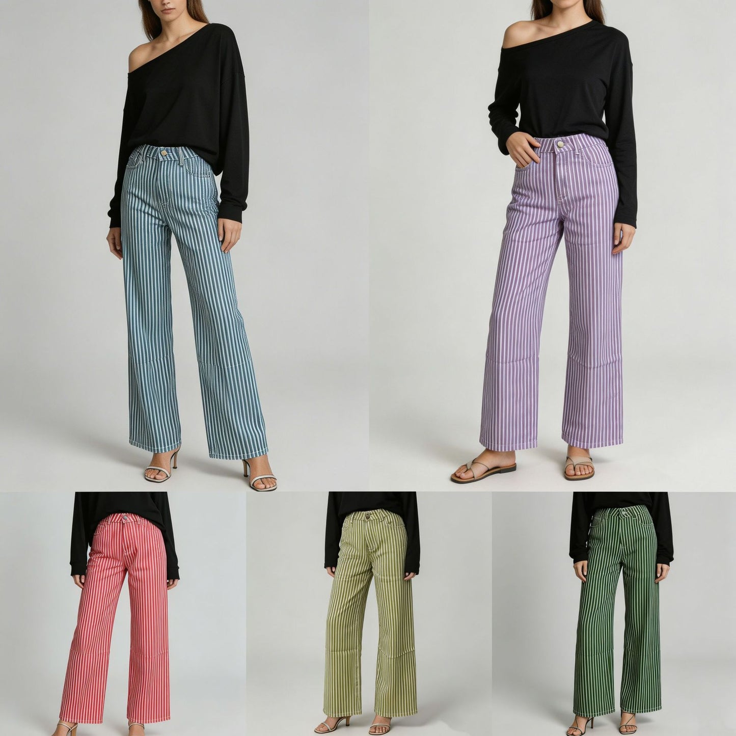 Innovative Source Stripe Fashion Design Casual Women's Jeans