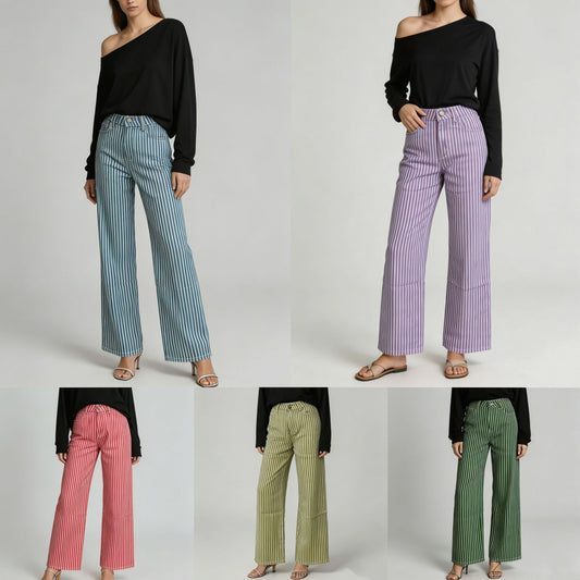 Innovative Source Stripe Fashion Design Casual Women's Jeans