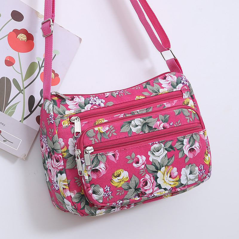 Women's Canvas Printing Mother Large Capacity Leisure Crossbody Bags