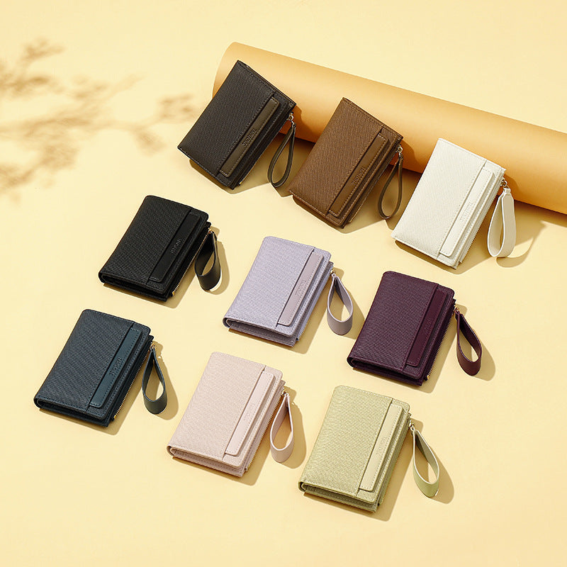 Women's Short Pocket Money Multiple Slots Canvas Pattern Ladies Wallets