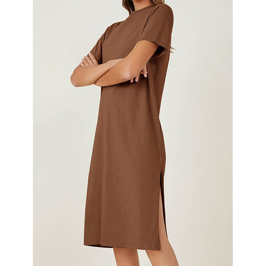 Women's Short-sleeved Summer Solid Color Cotton Inner Dress