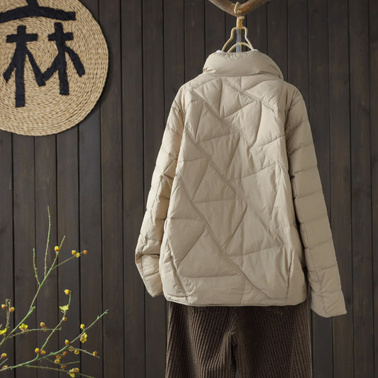 Women's Duck Down Chic Loose Thin Stand Jackets