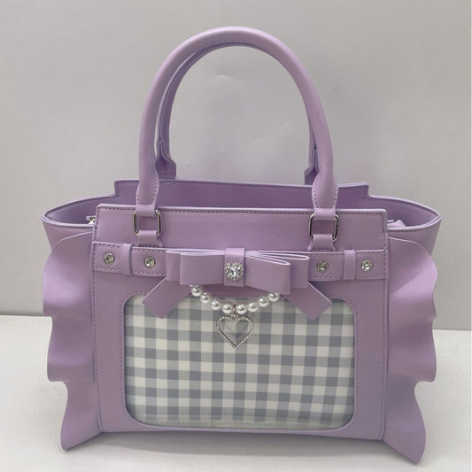 Women's Style Love Heart Bow Portable Mine Cartoon Crossbody Bags