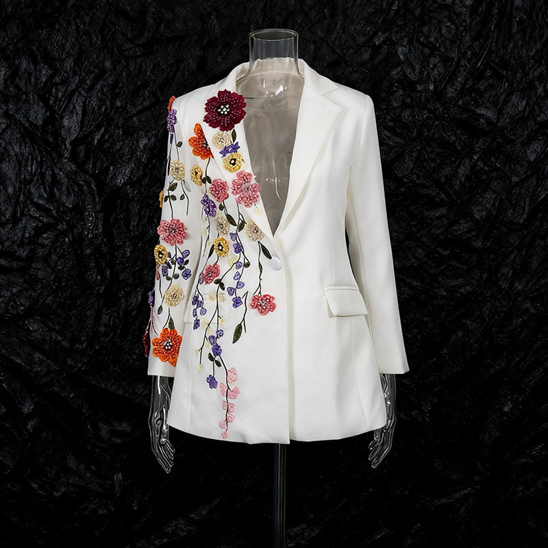 Women's Three-dimensional Flower Embroidery Design Light Luxury Suits